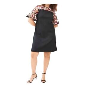 Lane Bryant Dress Floral Embroidery Mini Wedding Guest Career Feminine Size 20